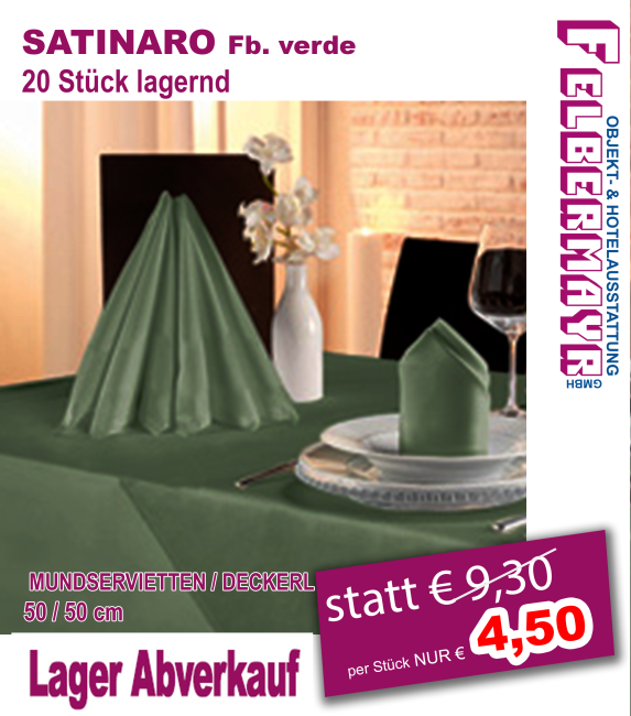 MUNDSERVIETTE, Satinaro Fb. verde